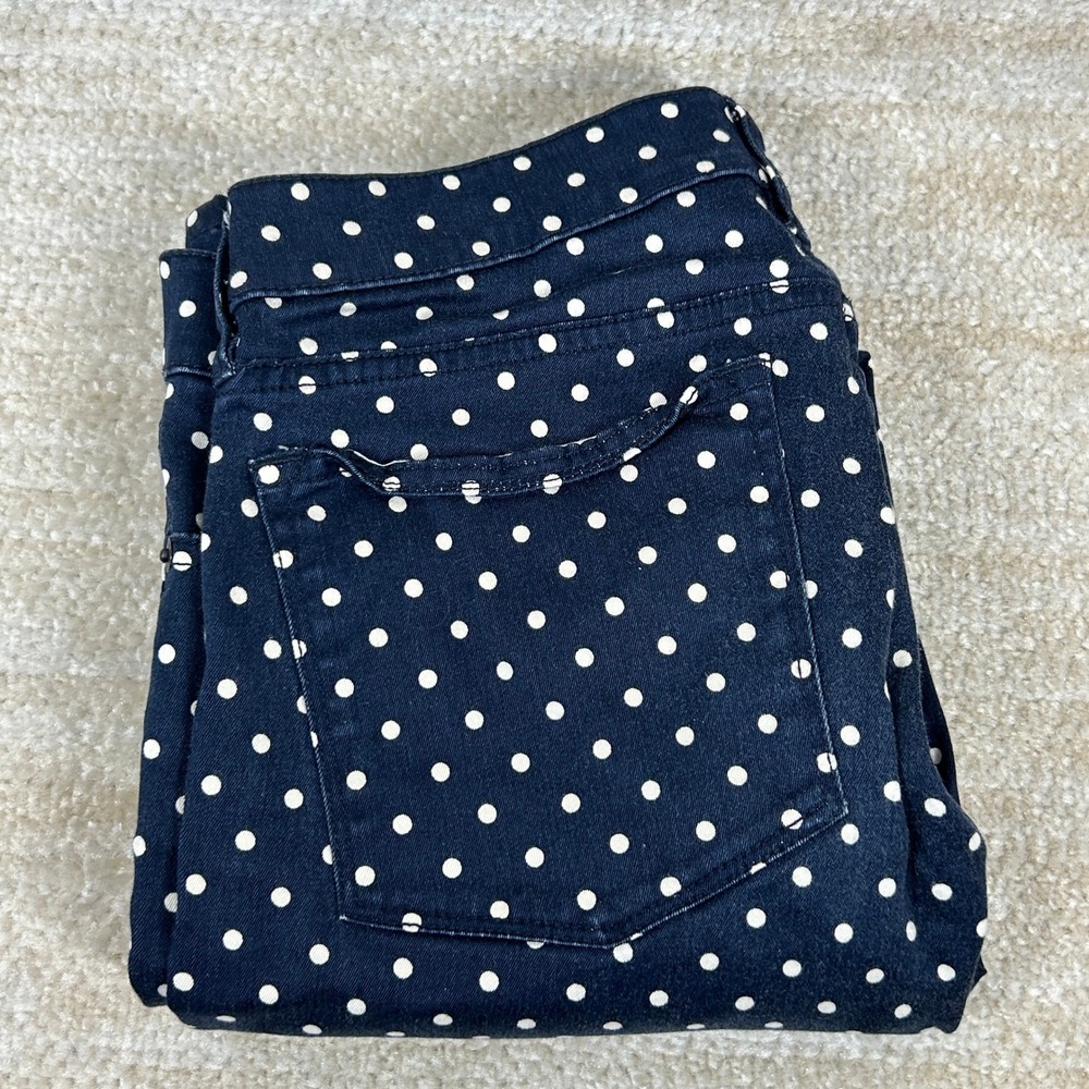 J.Crew Women Toothpick Skinny Jeans Polka Dot Stretch Navy Blue 27